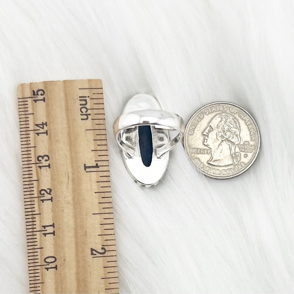 Blue Kyanite Ring Size 8 Sterling Silver 925 Vintage Southwest Style - Picture 8 of 9